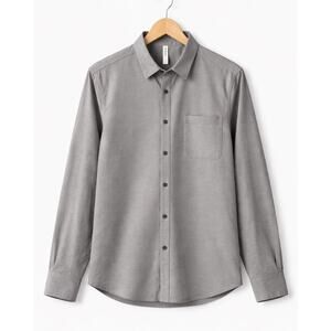 Lululemon Mens XL Commission Shirt Gray Long Sleeve Button Down Pocket Oxford